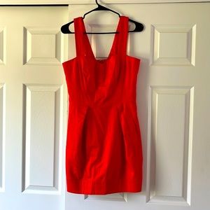French Connection Red/Orange fun and sexy party dress. Size 8